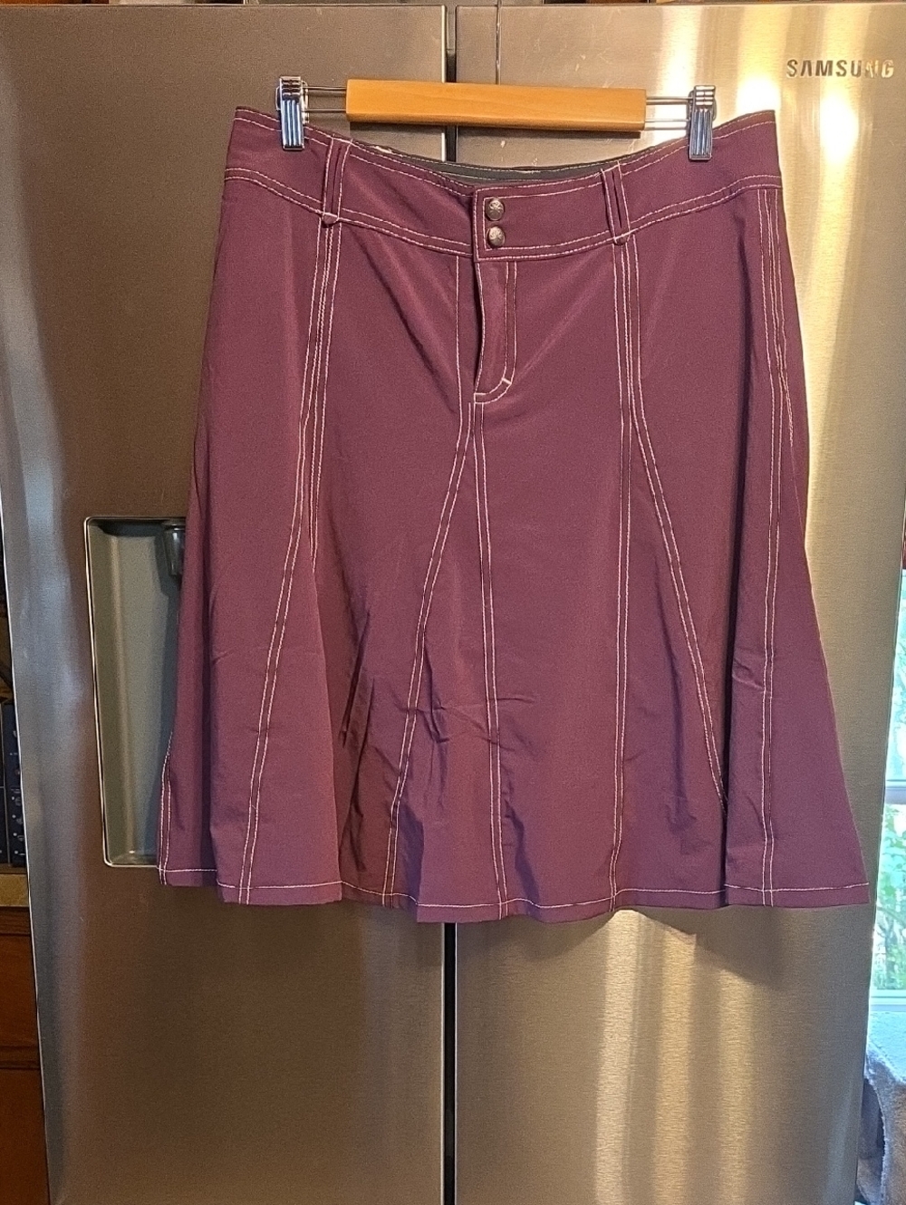 Athleta, Women's Purple A-Line Stitch-Detail Skirt, Size 12 Tall